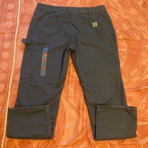 Carhartt grey fleece lined carpenter pants